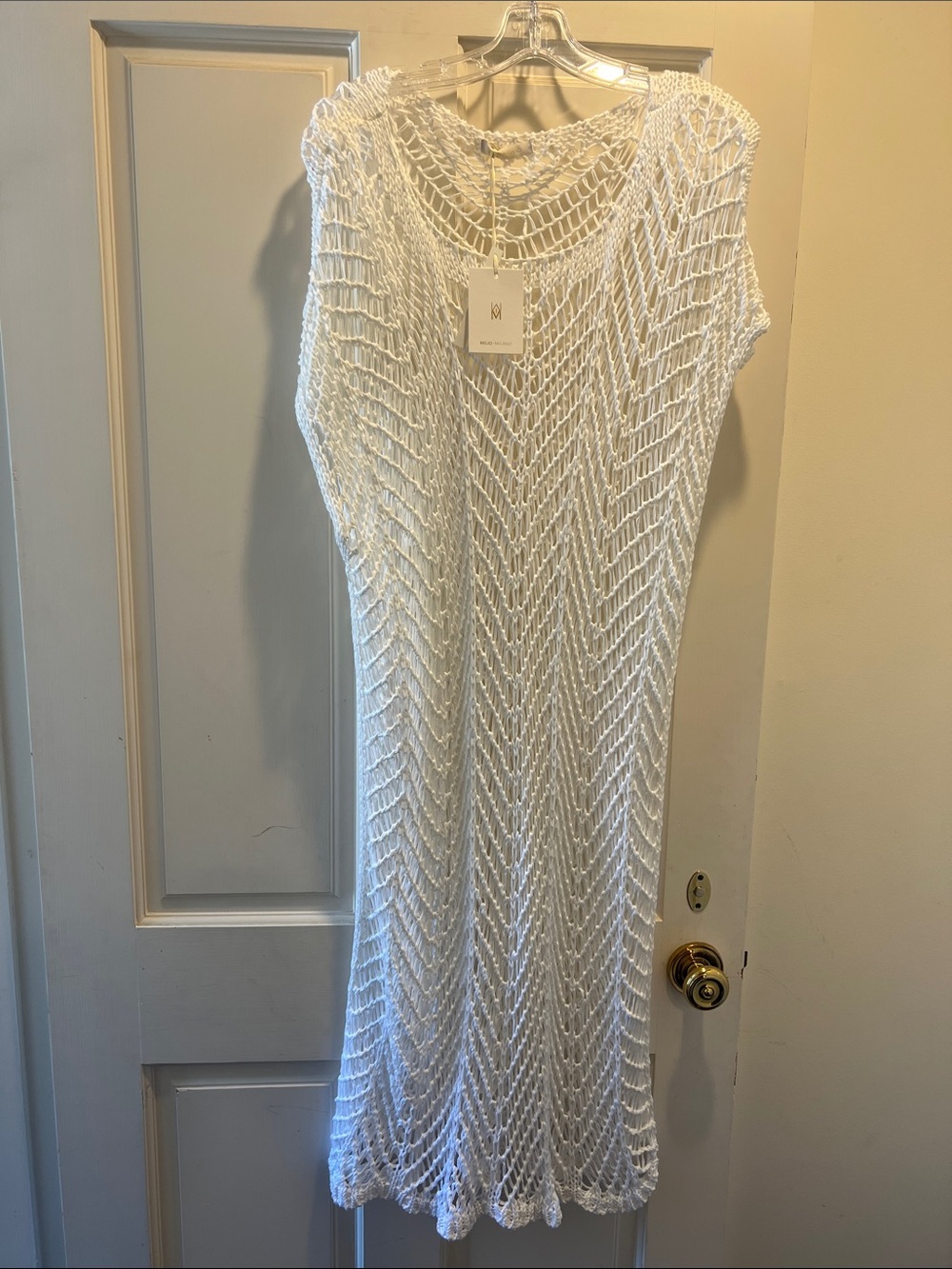 Women’s White Crochet Swim Coverup Dress